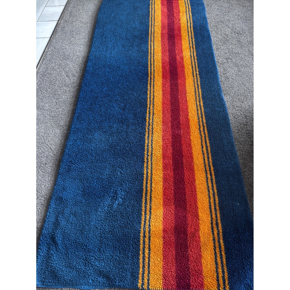 Pendleton Grand Canyon Sherpa Fleece Blanket 84x110 Oversized Queen Blue Stripe - Picture 5 of 6